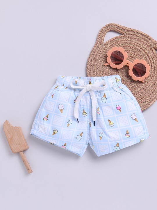 Girls Pure Cotton Conversational Printed Shorts