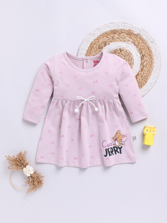 Infant Girls Jerry Printed Cotton Flared Dress