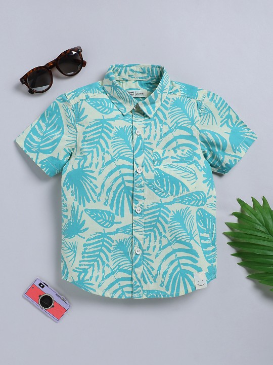 Kids Boys Printed Pure Cotton Casual Shirt