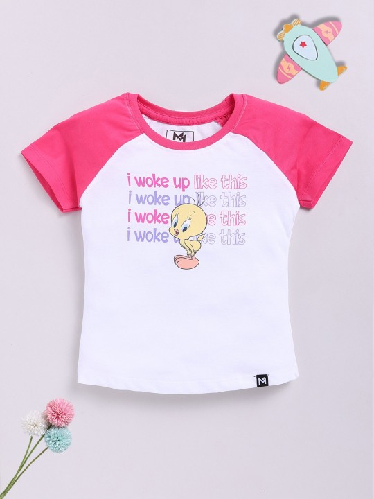 Girls Tweety Printed Pure Cotton T-shirt