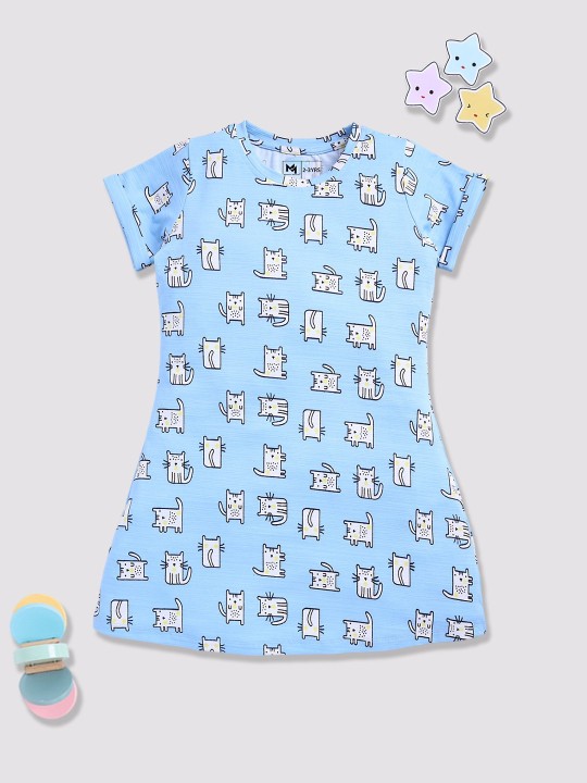 Girls Animal Print A-Line Dress
