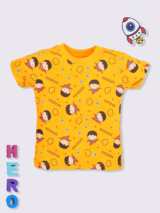 Boys’ Superman Superhero T-Shirt – Mustard Yellow
