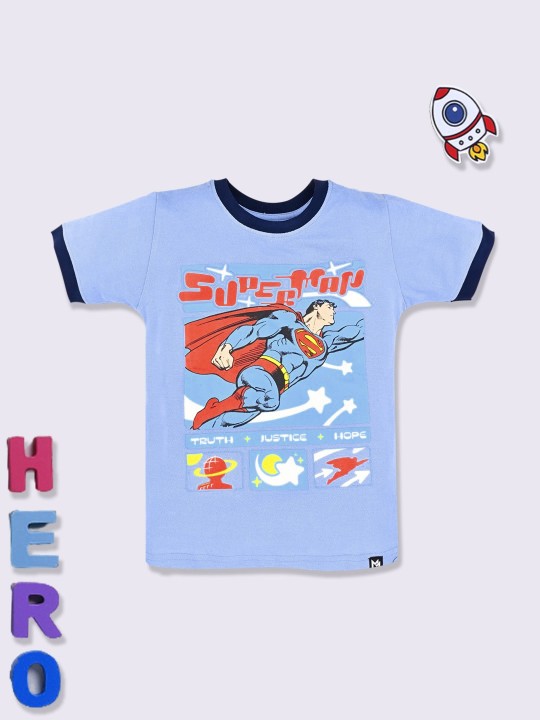 Boys’ Superman Graphic T-Shirt – Blue (Cotton Blend)