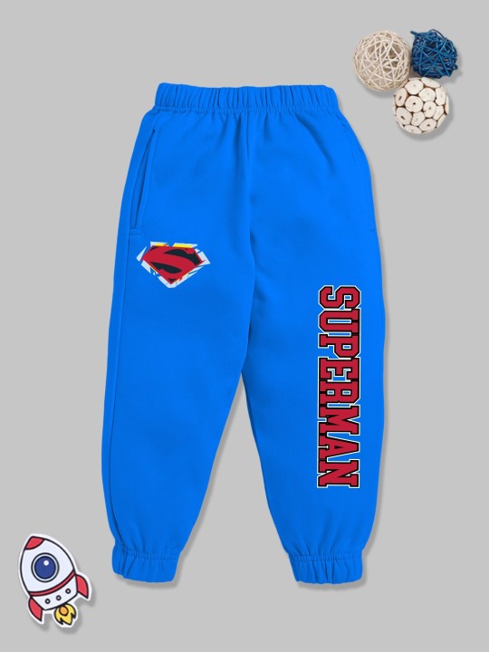 Boys’ Superman Printed Joggers – Blue (Fleece)