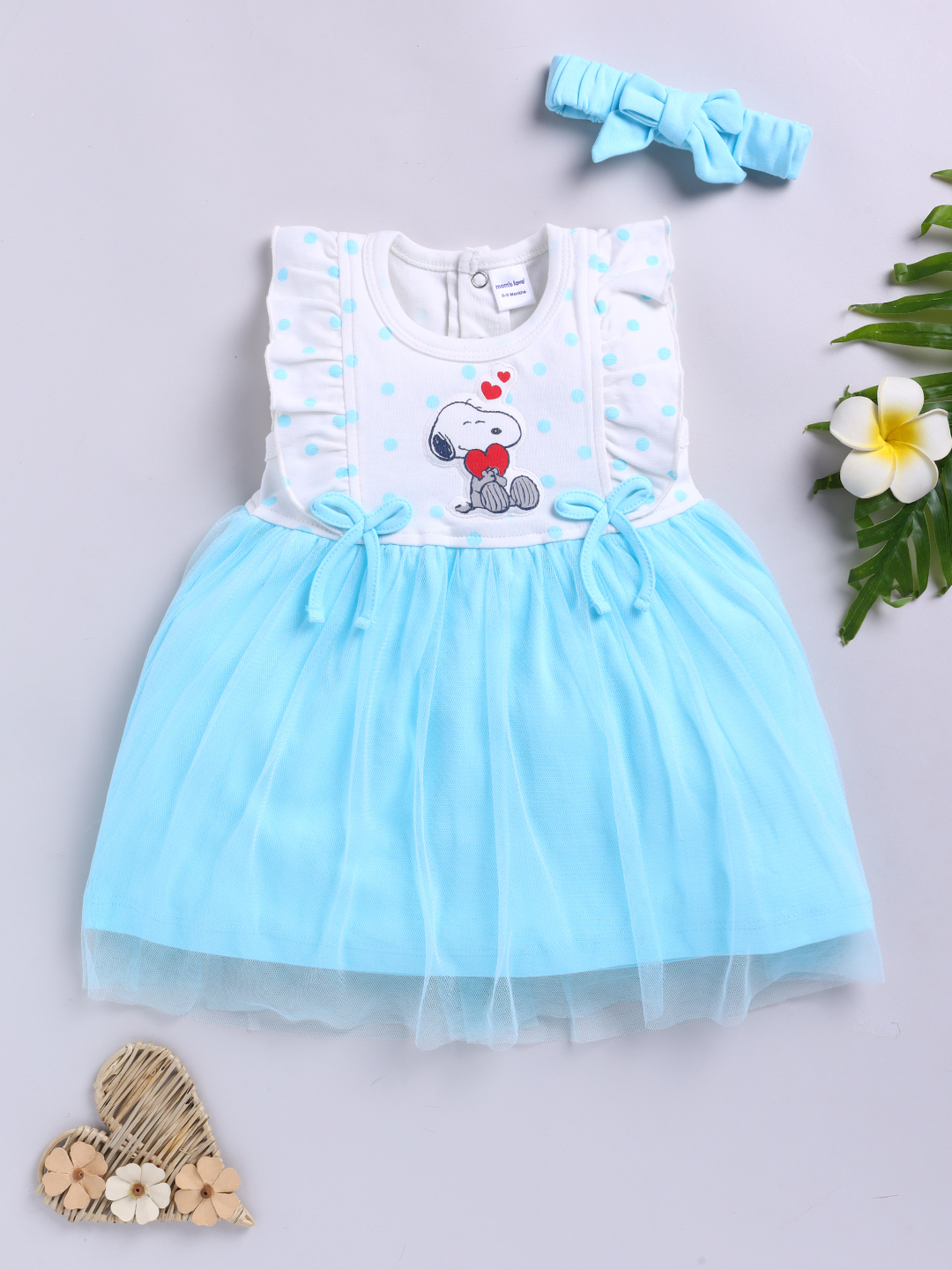 Mom’s Love Digital Printed Pure Cotton Frock and Dress for Infant girls ( Blue pack of 1)