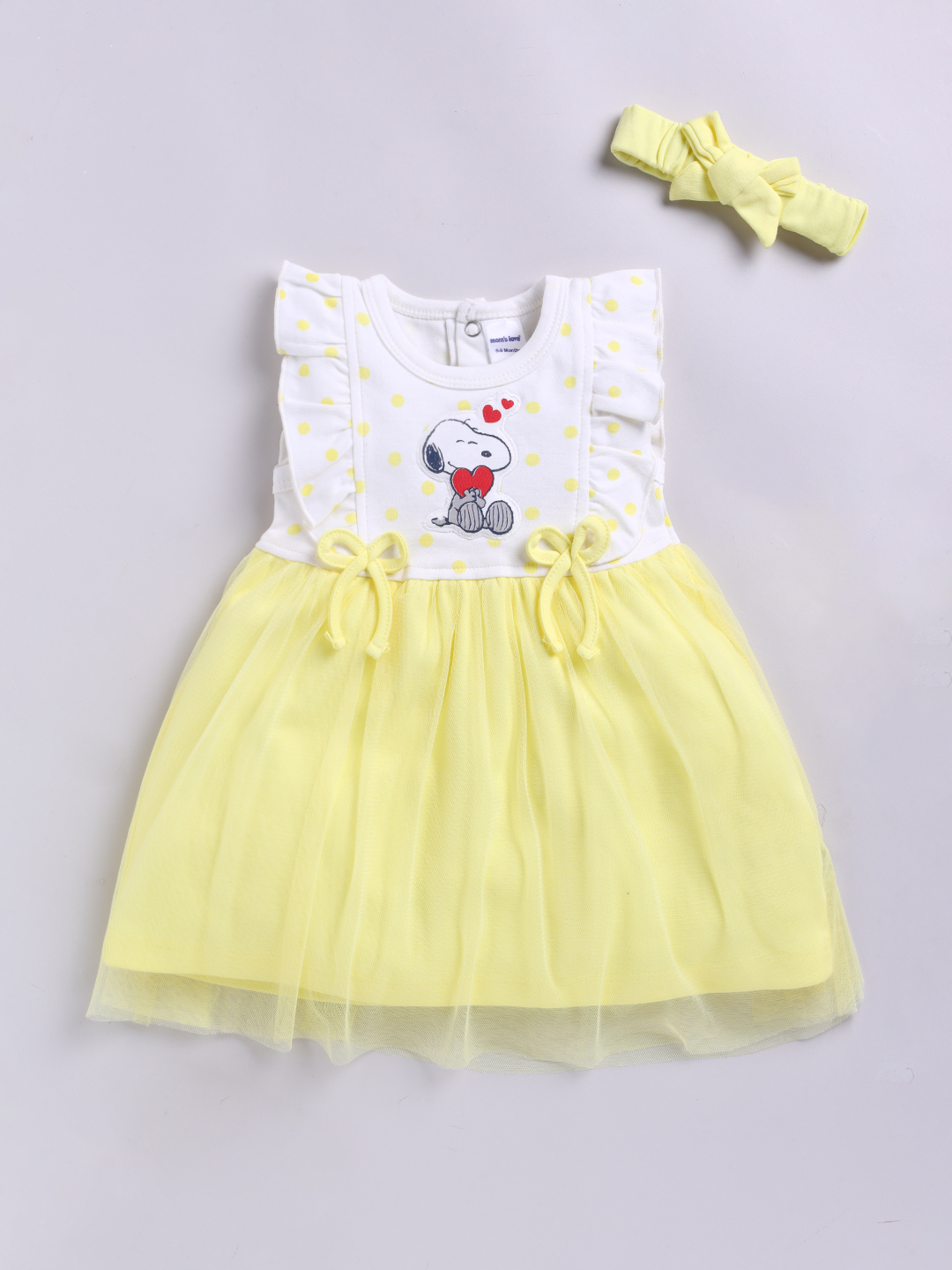 Mom’s Love Digital Printed Pure Cotton Frock and Dress for Infant girls ( Yellow pack of 1)