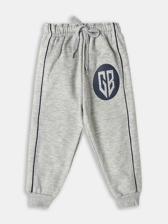Boys Grey Relaxed Fit Knitted Joggers – Mid-Rise, Easy Wash