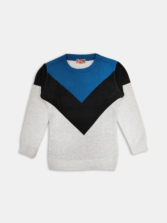 Girls Chevron Colourblocked Pullover