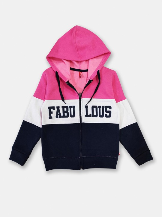 Girls Colourblocked Hooded Sweatshirt