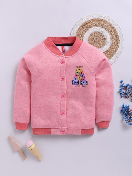 Girls Printed Typography Sweatshirt