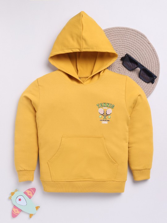 Boys Graphic Printed Pure Cotton Hooded Sweatshirt