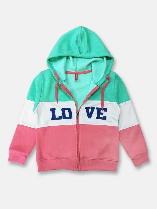 Girls Colourblocked Hooded Sweatshirt
