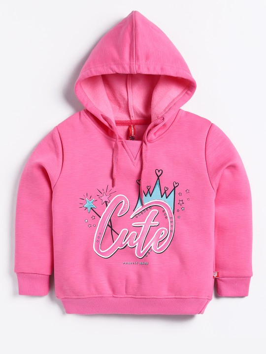 Girls Printed Hooded Sweatshirt