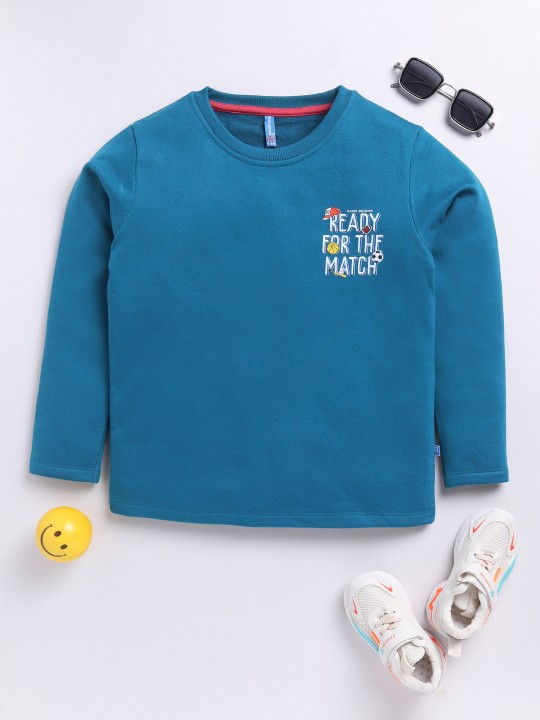 Boys Printed Typography Sweatshirt
