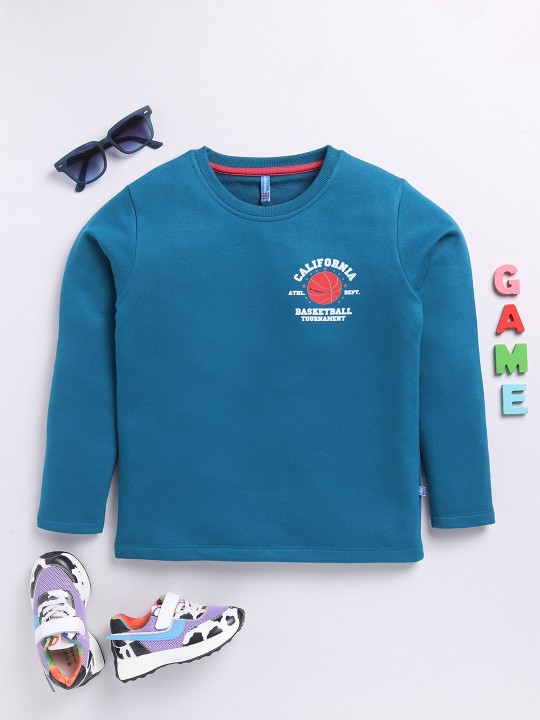 Boys Printed Typography Sweatshirt