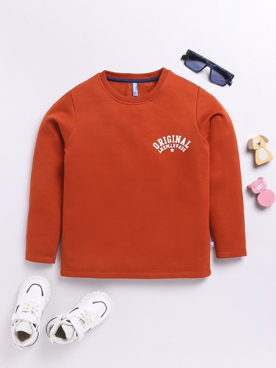 Boys Printed Typography Sweatshirt