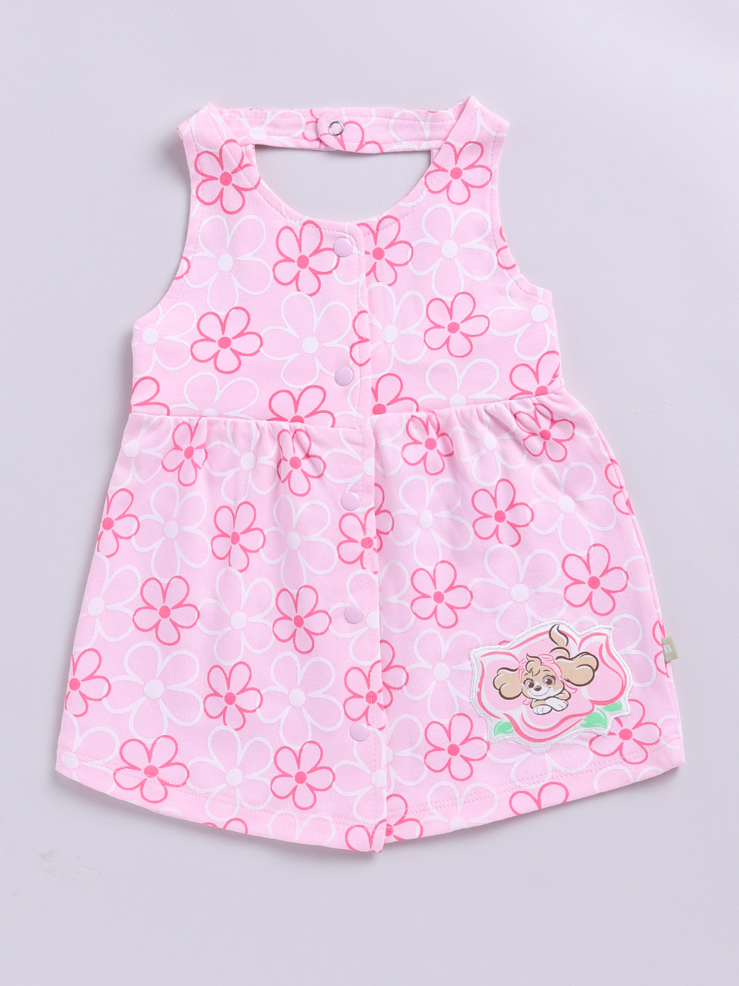 Mom’s Love Floral Printed Pure Cotton Frock And Dress For Infant Girls (Pink Pack Of 1)