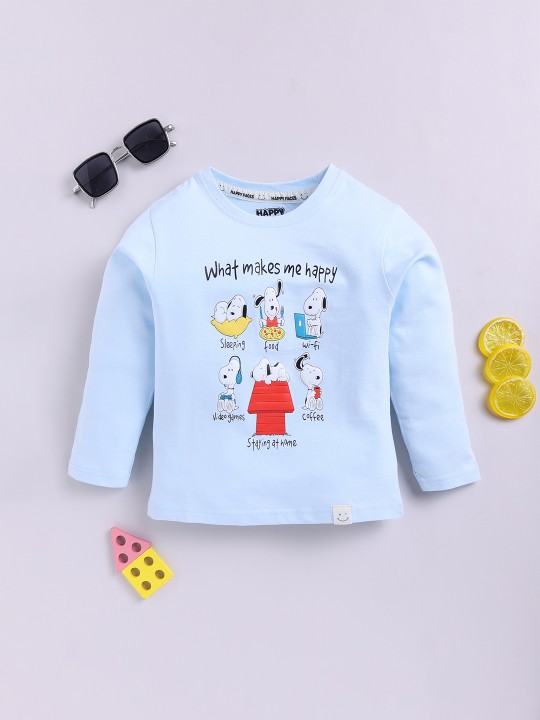 Boys’ Snoopy Printed Blue Long Sleeve T-Shirt