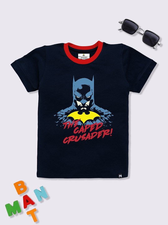 Batman Comic Print Black T-Shirt for Boys