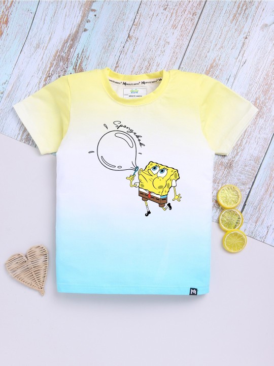 Boys White & Yellow Spongebob Graphic T-Shirt