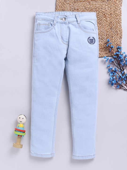 Girls Slim Fit Printed Stretchable Jeans