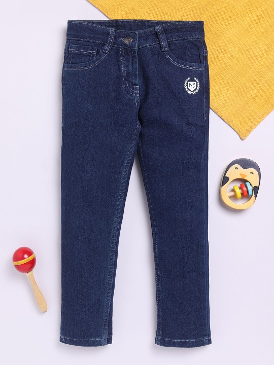 Girls Slim Fit Printed Stretchable Jeans