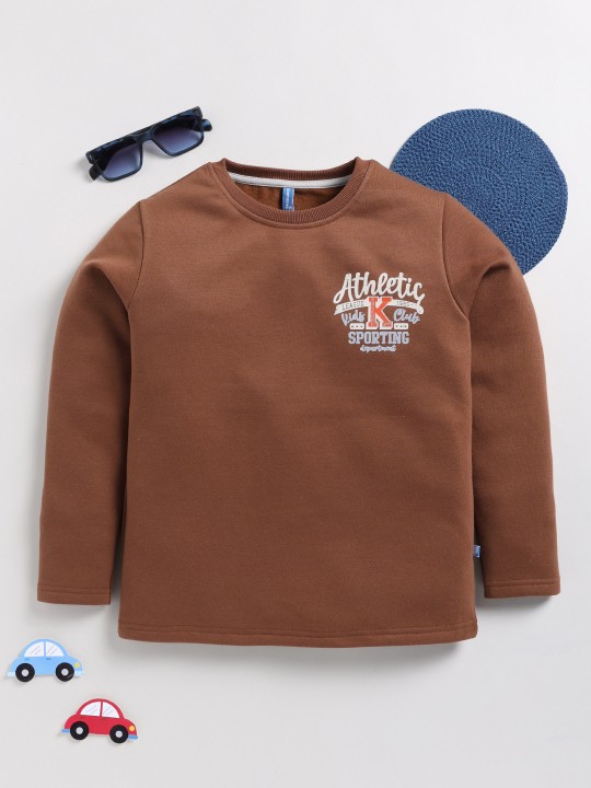 Boys Back Printed Sweatshirt with Brushed Fleece Lining
