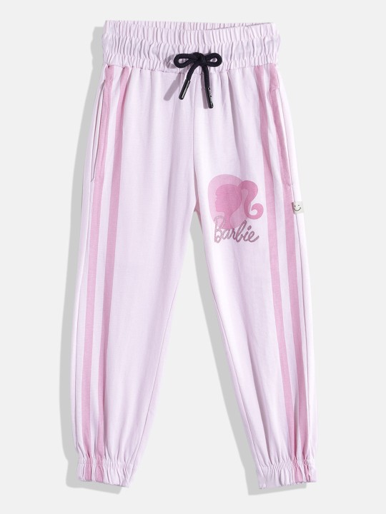 Happy Faces Barbie Printed  Pure Cotton Pyjama For Girls (Pink, Pack Of 1)