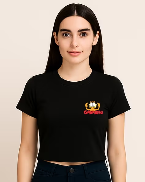 LADIES GARFIELD PRINTED BOXY FIT TOP