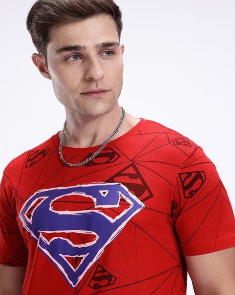Superman Printed Regular Fit Men’s Cotton T-Shirt