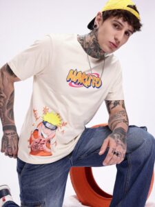 Naruto Graphic Printed Pure Cotton T-Shirt for Men