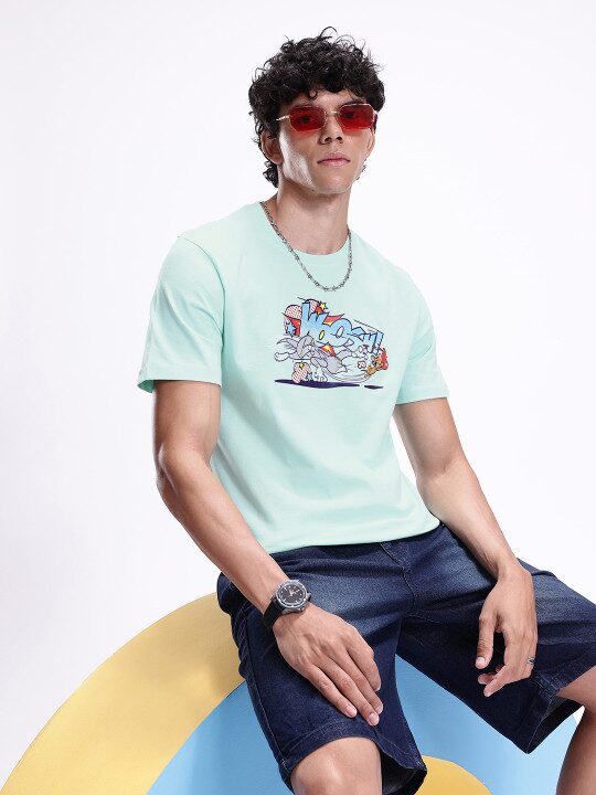 Tom & Jerry Humour & Comic Printed Cotton T-Shirt