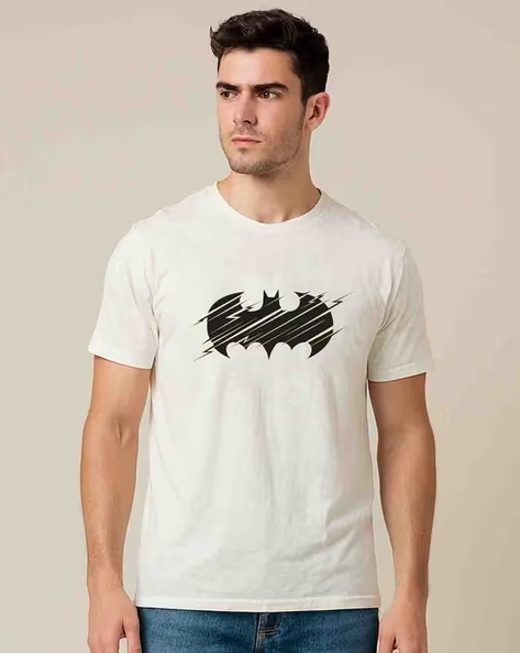 Men Batman Graphic Print Regular Fit Modal T-Shirt