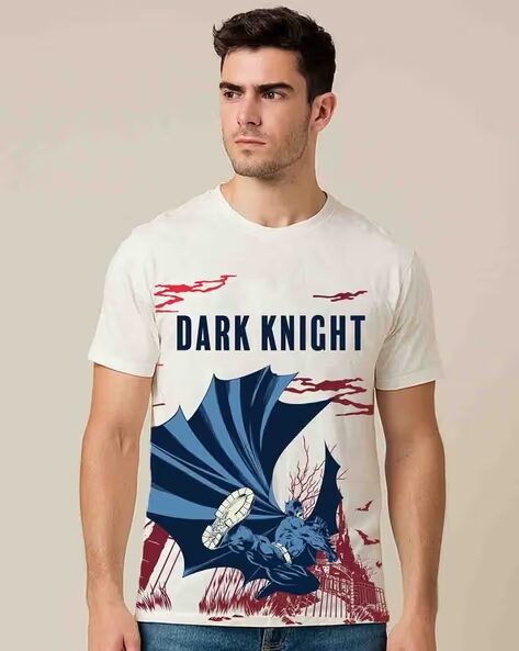Men Batman Graphic Print Regular Fit Modal T-Shirt