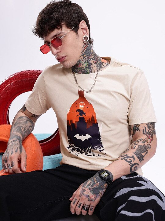 Batman Graphic Printed Pure Cotton T-Shirt for Men