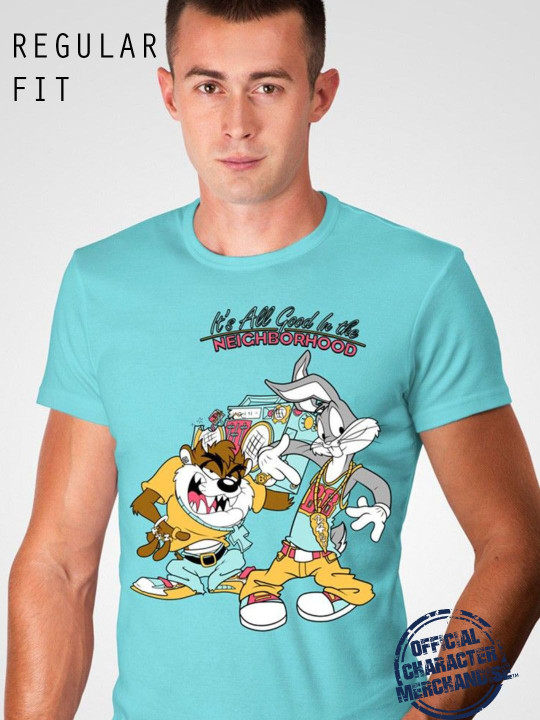 Minute Mirth Men’s Looney Tunes Printed Regular Fit T-Shirt (Blue, Pack of 1)