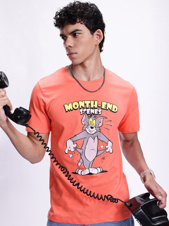 Tom & Jerry Comic Print Pure Cotton Men’s T-Shirt