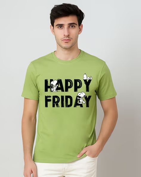 MEN’S SNOOPY PRINTED REGULAR WEAR T‑SHIRT