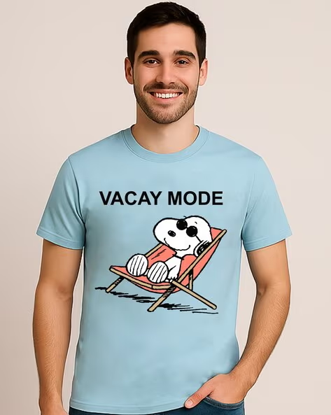 Men’s PEANUTS Printed T-Shirt – Regular Fit Crew Neck