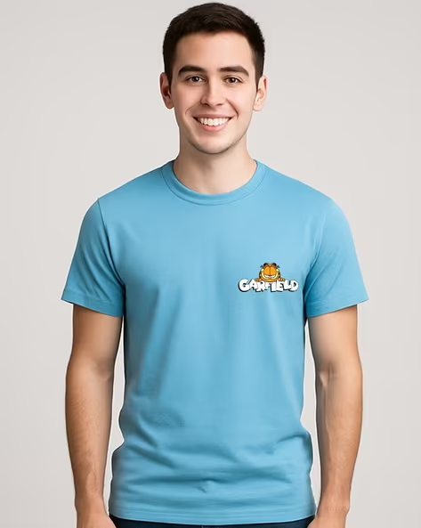 Men’s Garfield Printed T-Shirt – Regular Fit Crew Neck