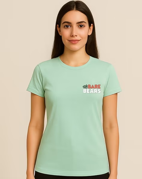 Women’s We Bare Bears Printed Regular Fit Cotton Top