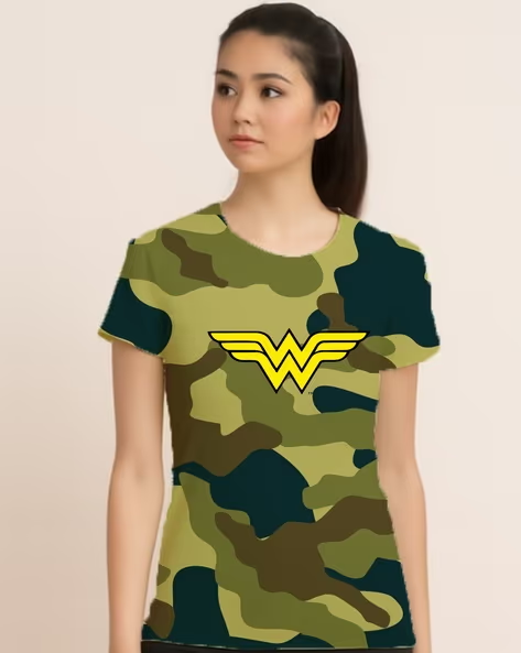 Women Wonder Woman Graphic Print Regular Fit Cotton Top