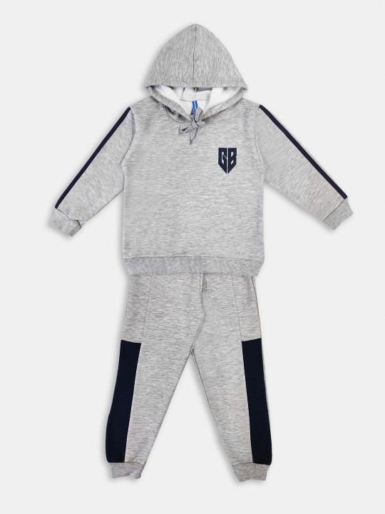 Boys Colourblocked Pure Cotton Sweatshirt With Joggers