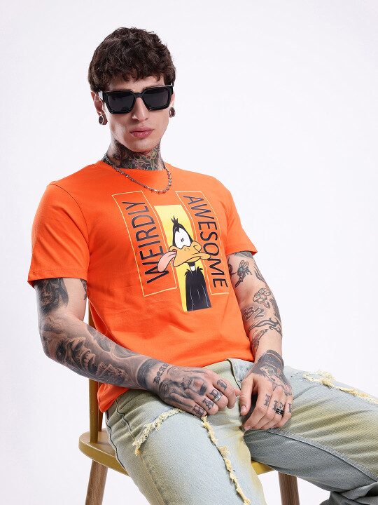 Looney Tunes Graphic Printed Pure Cotton Men’s T-Shirt