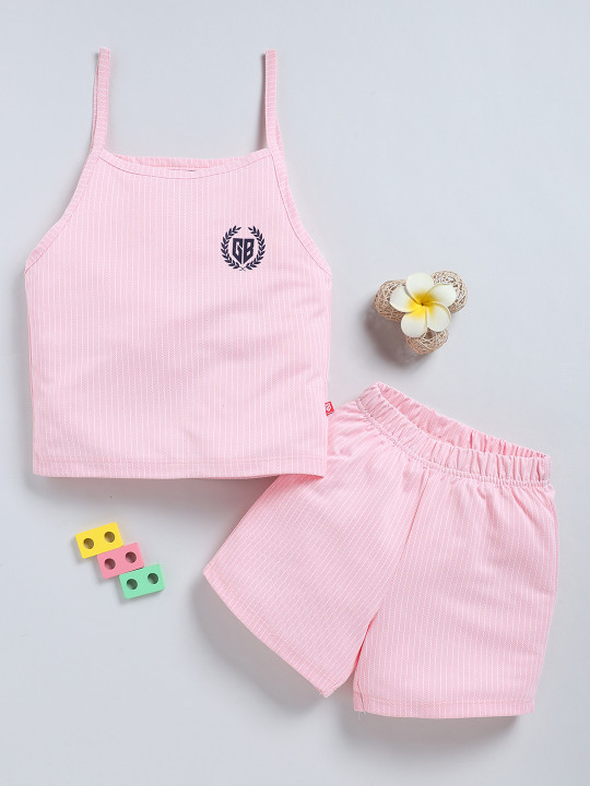 Girls Striped Top with Shorts