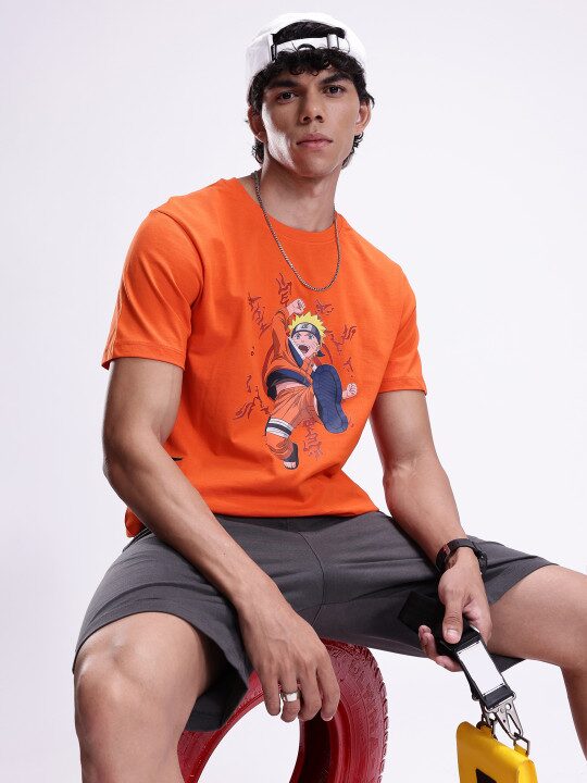 Naruto Graphic Printed Pure Cotton Men’s T-Shirt