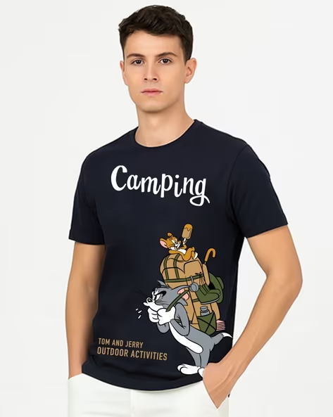 MENS TOM & JERRY PRINTED REGULAR FIT T-SHIRT