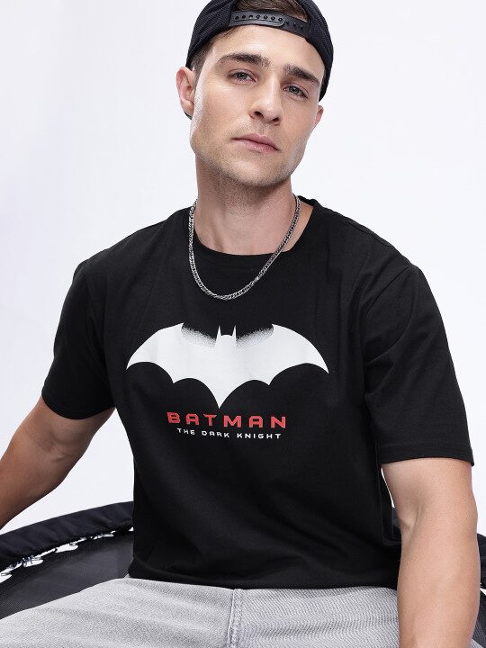 Men Batman Graphic Printed Regular Fit Cotton T-Shirt