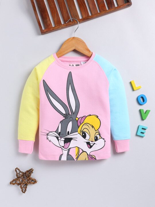 Minute Mirth Girls Looney Tunes Printed Sweatshirt