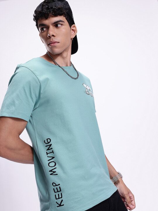 Men Peanuts Printed Regular Fit Pure Cotton T-Shirt